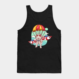 cute illustration of skydiving Tank Top